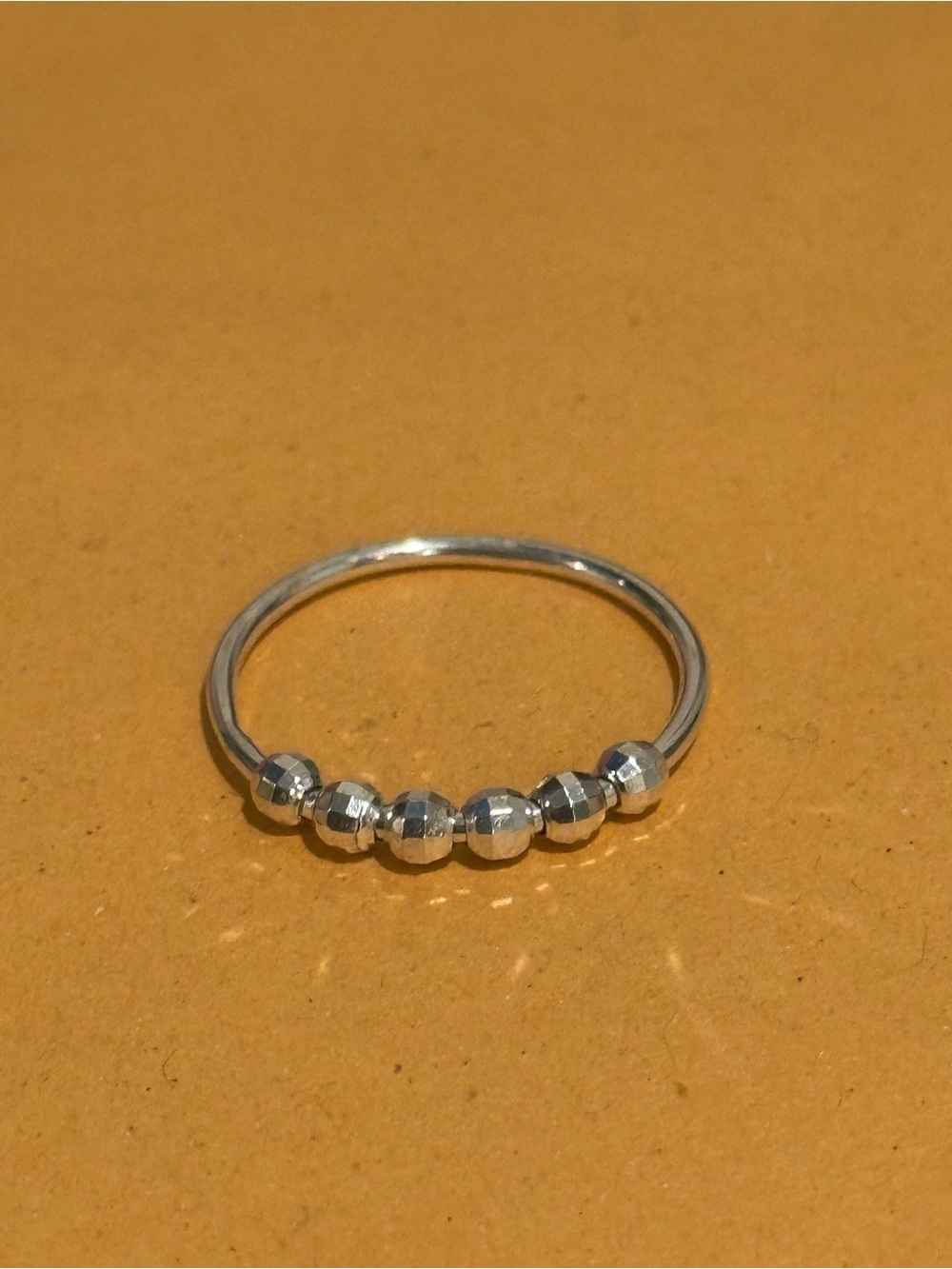 Sterling Silver Fidget Disco Beaded Stackable Ring